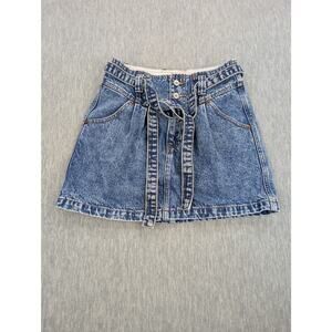 Abercrombie & Fitch Skirt Womens 4 27 Blue Denim Belted Pockets Casual